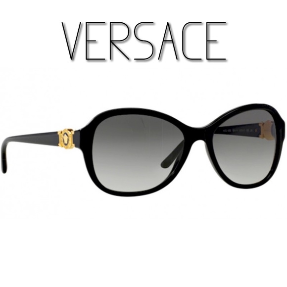 Versace Accessories - VERSACE Vintage Black Gold Sunglasses Polarized Round 4262 GB1/81